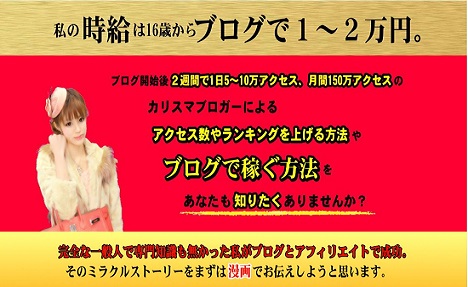 日本産 私の時給は16歳から１～２万円。月間150万アクセスブロガーみさ